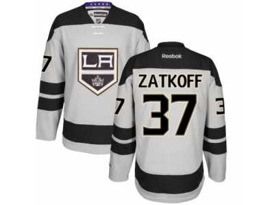 Men's Reebok Los Angeles Kings #37 Jeff Zatkoff Authentic Gray Alternate NHL Jersey
