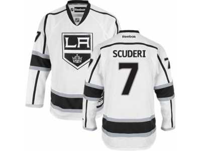 Men's Reebok Los Angeles Kings #7 Rob Scuderi Authentic White Away NHL Jersey