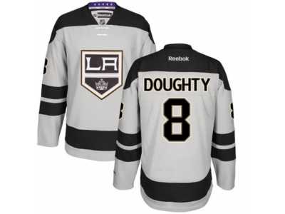 Men's Reebok Los Angeles Kings #8 Drew Doughty Authentic Gray Alternate NHL Jersey