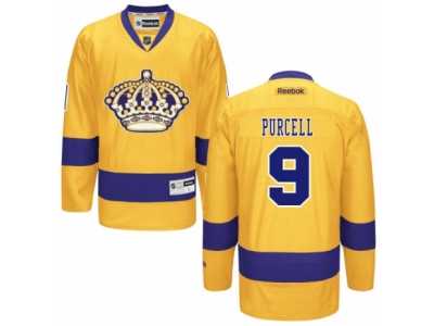 Men's Reebok Los Angeles Kings #9 Teddy Purcell Authentic Gold Alternate NHL Jersey