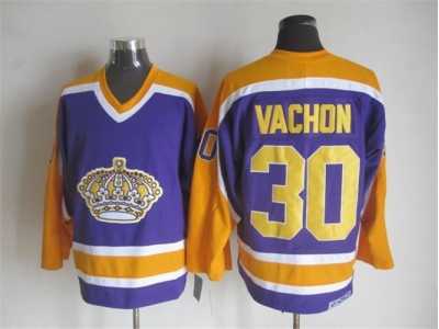 NHL Los Angeles Kings #30 Vachon Throwback yellow-purple jerseys