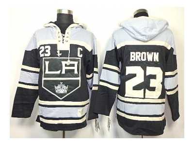 nhl jerseys los angeles kings #23 brown black-white[pullover hooded sweatshirt][patch C]