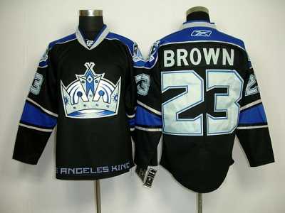 nhl los angeles kings #23 brown black,blue