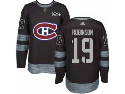 Men's Adidas Montreal Canadiens #19 Larry Robinson Authentic Black 1917-2017 100th Anniversary NHL Jersey