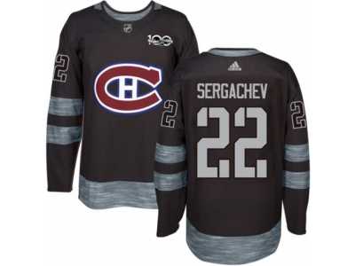 Men's Adidas Montreal Canadiens #22 Mikhail Sergachev Authentic Black 1917-2017 100th Anniversary NHL Jersey