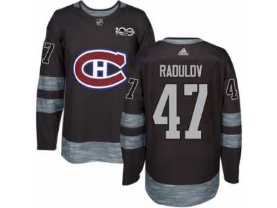 Men's Adidas Montreal Canadiens #47 Alexander Radulov Authentic Black 1917-2017 100th Anniversary NHL Jersey