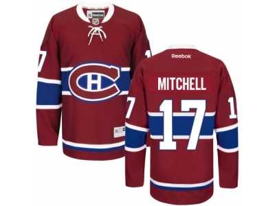 Men's Reebok Montreal Canadiens #17 Torrey Mitchell Authentic Red Home NHL Jersey