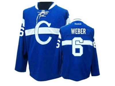 Men's Reebok Montreal Canadiens #6 Shea Weber Premier Blue Third NHL Jersey