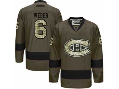 Men's Reebok Montreal Canadiens #6 Shea Weber Premier Green Salute to Service NHL Jersey