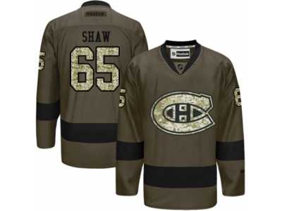 Men's Reebok Montreal Canadiens #65 Andrew Shaw Authentic Green Salute to Service NHL Jersey