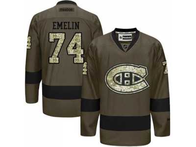 Montreal Canadiens #74 Alexei Emelin Green Salute to Service Stitched NHL Jersey