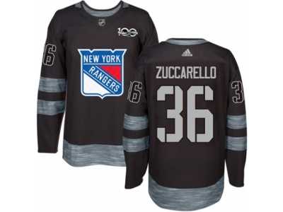 Men's Adidas New York Rangers #36 Mats Zuccarello Authentic Black 1917-2017 100th Anniversary NHL Jersey