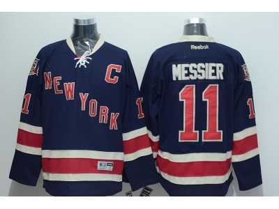 NHL New York Rangers #11 Mark Messier Dark Blue Third Stitched Jerseys