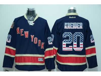NHL New York Rangers #20 Chris Kreider national flag Blue jerseys