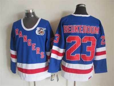 NHL New York Rangers #23 Beukeboom blue jerseys[m&n 75th]
