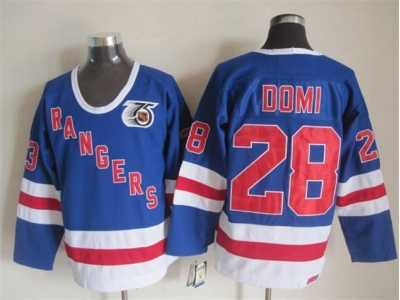 NHL New York Rangers #28 Domi blue jerseys[m&n 75th]