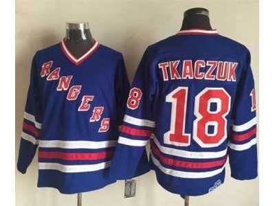 New York Rangers #18 Walt Tkaczuk Blue CCM Heroes of Hockey Alumni Stitched NHL Jersey