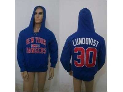nhl jerseys new york rangers #30 lundqvist blue[pullover hooded sweatshirt][ccm]