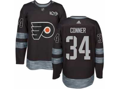 Men's Adidas Philadelphia Flyers #34 Chris Conner Authentic Black 1917-2017 100th Anniversary NHL Jersey
