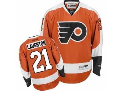 Men's Reebok Philadelphia Flyers #21 Scott Laughton Authentic Orange Home NHL Jersey