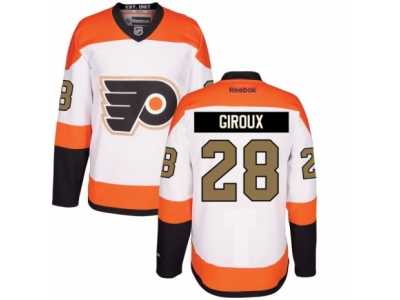 Men's Reebok Philadelphia Flyers #28 Claude Giroux Authentic White 3rd NHL Jersey