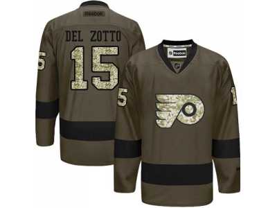 Philadelphia Flyers #15 Michael Del Zotto Green Salute to Service Stitched NHL Jersey