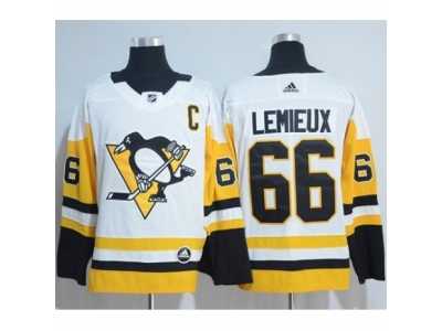 Men Adidas Pittsburgh Penguins #66 Mario Lemieux White Road Authentic Stitched NHL Jersey