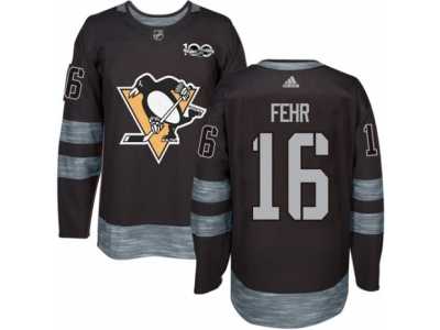 Men's Adidas Pittsburgh Penguins #16 Eric Fehr Authentic Black 1917-2017 100th Anniversary NHL Jersey