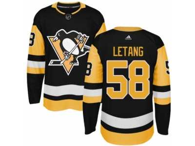 Men's Adidas Pittsburgh Penguins #58 Kris Letang Authentic Black Home NHL Jersey