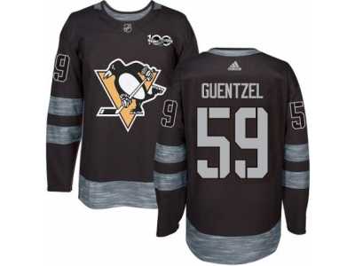 Men's Adidas Pittsburgh Penguins #59 Jake Guentzel Premier Black 1917-2017 100th Anniversary NHL Jersey