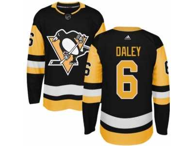 Men's Adidas Pittsburgh Penguins #6 Trevor Daley Authentic Black Home NHL Jersey