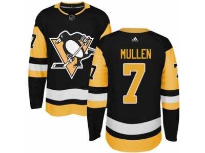 Men's Adidas Pittsburgh Penguins #7 Joe Mullen Authentic Black Home NHL Jersey