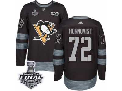 Men's Adidas Pittsburgh Penguins #72 Patric Hornqvist Premier Black 1917-2017 100th Anniversary 2017 Stanley Cup Final NHL Jersey