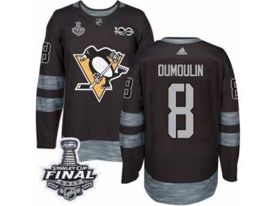Men's Adidas Pittsburgh Penguins #8 Brian Dumoulin Premier Black 1917-2017 100th Anniversary 2017 Stanley Cup Final NHL Jersey