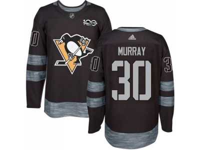 Men\'s Pittsburgh Penguins #30 Matt Murray Black 1917-2017 100th Anniversary Stitched NHL Jersey