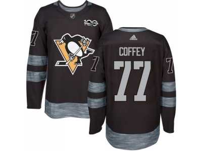 Men's Pittsburgh Penguins #77 Paul Coffey Black 1917-2017 100th Anniversary Stitched NHL Jersey