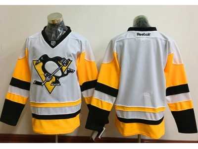 Men's Pittsburgh Penguins Blank White New Away Stitched NHL Jersey