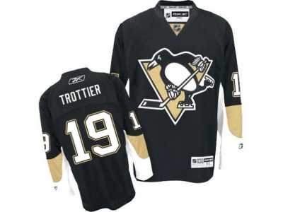 Men's Reebok Pittsburgh Penguins #19 Bryan Trottier Authentic Black Home NHL Jersey