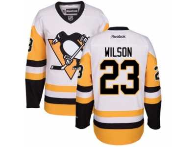 Men's Reebok Pittsburgh Penguins #23 Scott Wilson Authentic White Away NHL Jersey