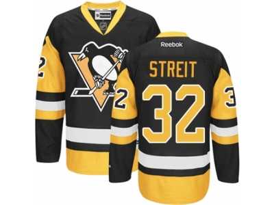 Men's Reebok Pittsburgh Penguins #32 Mark Streit Authentic Black Gold Third NHL Jersey