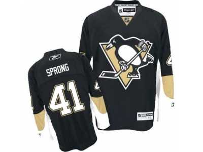 Men's Reebok Pittsburgh Penguins #41 Daniel Sprong Authentic Black Home NHL Jersey