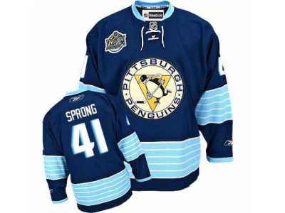 Men's Reebok Pittsburgh Penguins #41 Daniel Sprong Premier Navy Blue Third Vintage NHL Jersey