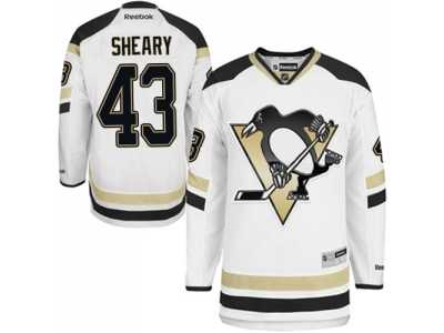Men's Reebok Pittsburgh Penguins #43 Conor Sheary Premier White 2014 Stadium Series NHL Jersey