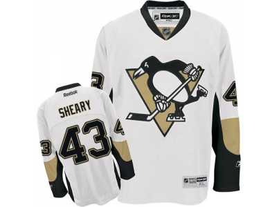 Men's Reebok Pittsburgh Penguins #43 Conor Sheary Premier White Away NHL Jersey
