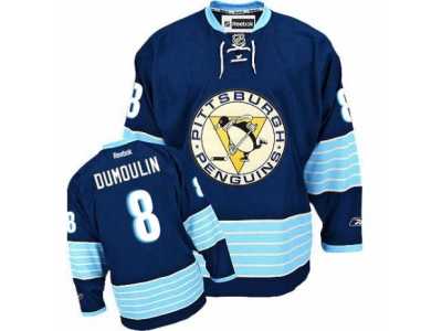 Men's Reebok Pittsburgh Penguins #8 Brian Dumoulin Premier Navy Blue Third Vintage NHL Jersey