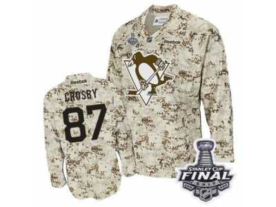 Men's Reebok Pittsburgh Penguins #87 Sidney Crosby Authentic Camouflage 2017 Stanley Cup Final NHL Jersey