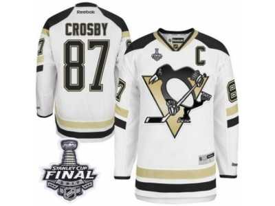 Men's Reebok Pittsburgh Penguins #87 Sidney Crosby Authentic White 2014 Stadium Series 2017 Stanley Cup Final NHL Jersey