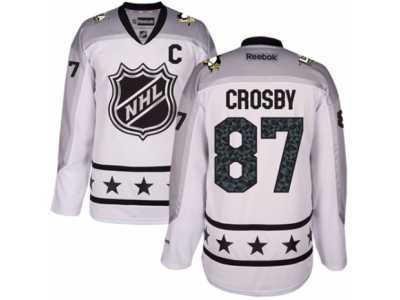 Men's Reebok Pittsburgh Penguins #87 Sidney Crosby Authentic White Metropolitan Division 2017 All-Star NHL Jersey