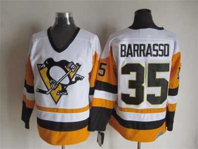 NHL Pittsburgh Penguins #35 Barrasso Throwback white-yellow jerseys