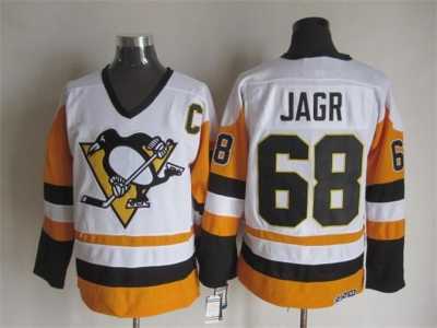 NHL Pittsburgh Penguins #68 Jagr Throwback white-yellow jerseys